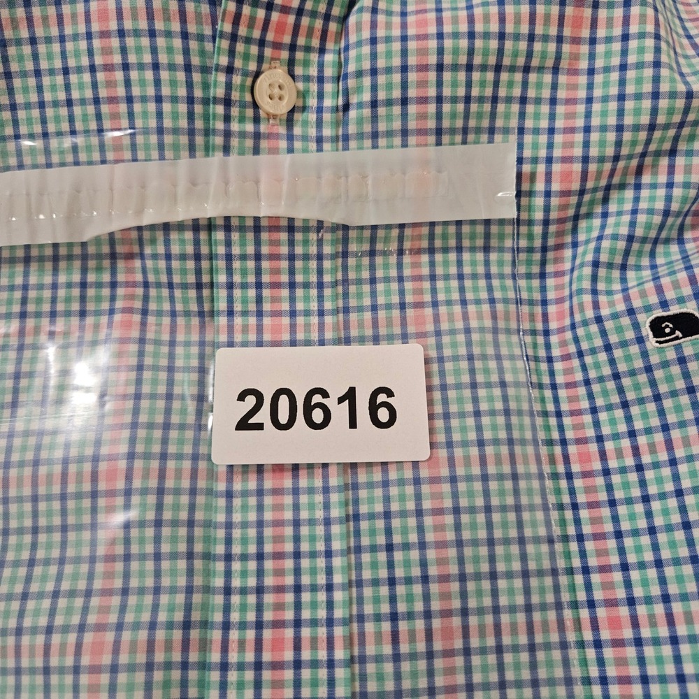 Vineyard Vines Slim Fit Whale Shirt Mens XL Pink Blue Green Plaid Button Down - Picture 9 of 9